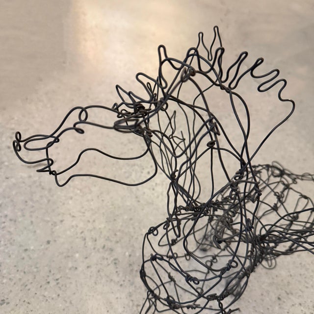 Folk Art Continuous Wire Pegasus Sculpture by Thai Varick For Sale - Image 9 of 12