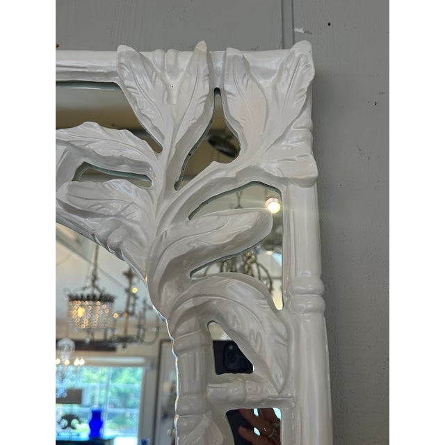 Serge Roche Style White Palm Beach Hollywood Regency Wall Mirrors -a Pair For Sale - Image 10 of 10