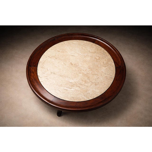 Maracanã Coffee Table in Rosewood & Travertine, Giuseppe Scapinelli, 1950s For Sale In New York - Image 6 of 13