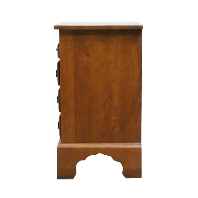 Keller Furniture Solid Cherry Early American Colonial Revival 24" Four Drawer Nightstand 2650 For Sale - Image 10 of 14