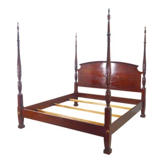 Drexel Heritage Cherry Rice Carved King Bed For Sale