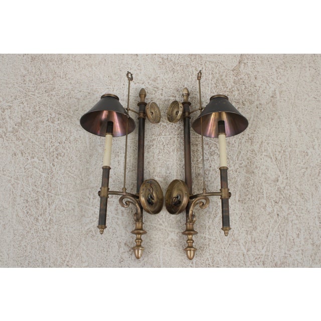 Age: Approx: 40 Years Old Details: Black Toleware Shade High Quality Construction ‘Antique’ Brass Finish Electrified Ready...