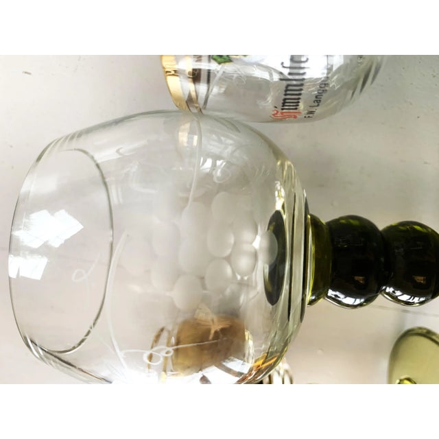 Vintage Engraved Glasses, 1950s, Set of 5 For Sale - Image 9 of 17