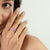 Carat&Her Lotus Three Stone Pink Sapphire Halo Ring in Sterling Silver - Birthday Gift, Size 7 For Sale - Image 9 of 13