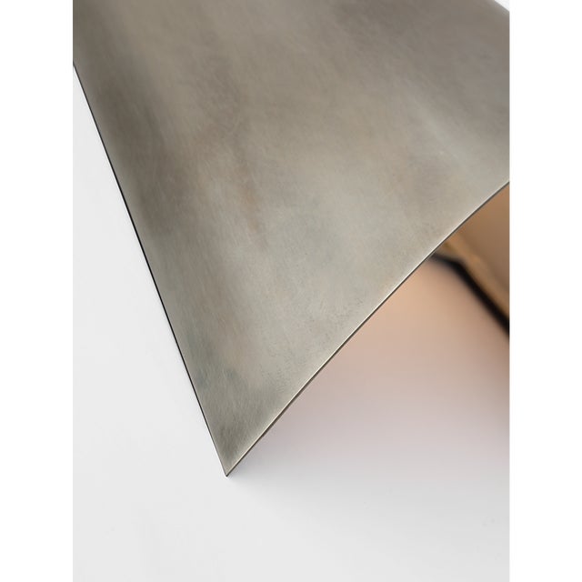 2020s Kelly Wearstler for Visual Comfort Signature Piel 14" Indoor/Outdoor Wall Wash in Pewter For Sale - Image 5 of 9