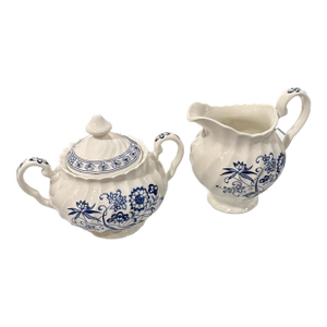 Mid 20th Century Blue Nordic Sugar and Creamer Set