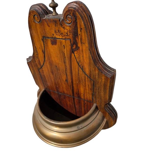 1970s Ethan Allan Rare Rustic Italian Regency Wall Sconce Planter Shelf Pine Brass For Sale - Image 9 of 15