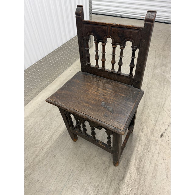 17th Century Italian Renaissance Walnut Side Chair For Sale - Image 4 of 10