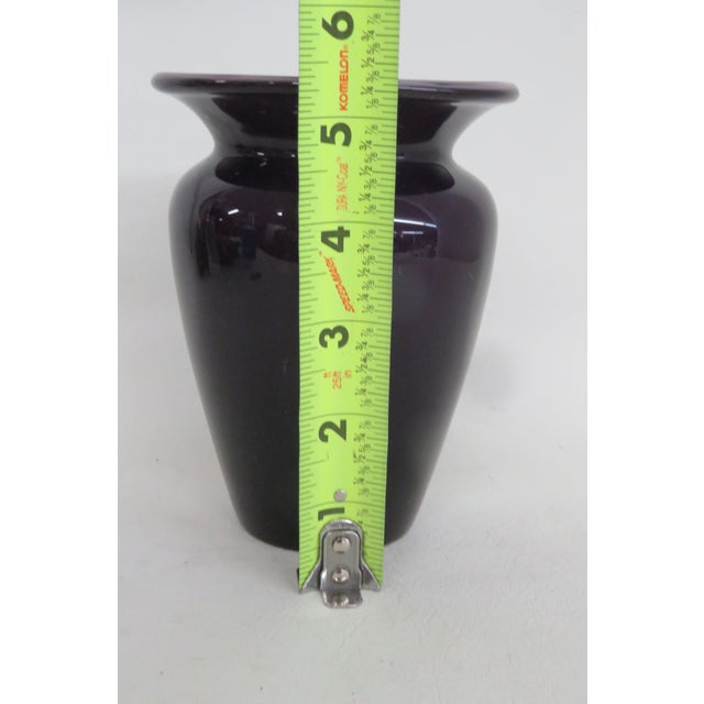 Ceramic Deep Purple Vase Two Tone Vintage Ceramic Flower Display Container 4749b For Sale - Image 7 of 8
