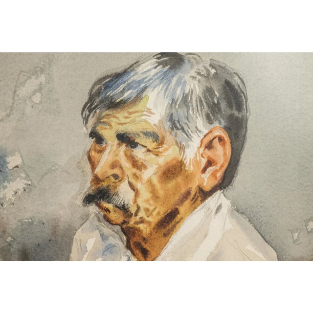 1980s Signed Watercolor "El Equipal" Folk Art Painting by Luis Ricardo Amendolla, Mexico, C. 1980's For Sale - Image 5 of 12