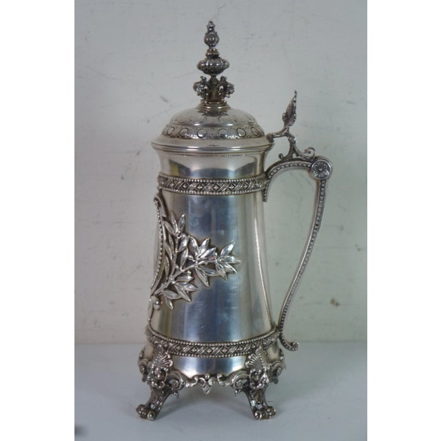 19th Century Antique 19th Century Dutch 800 Silver Baroque Figural Tankard Stein For Sale - Image 5 of 13