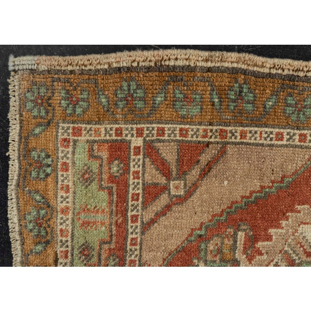 Early 21st Century Turkish Mini Rug Oriental Hand Knotted Vintage Rug 1'11" x 3'2" #21210 For Sale - Image 5 of 8