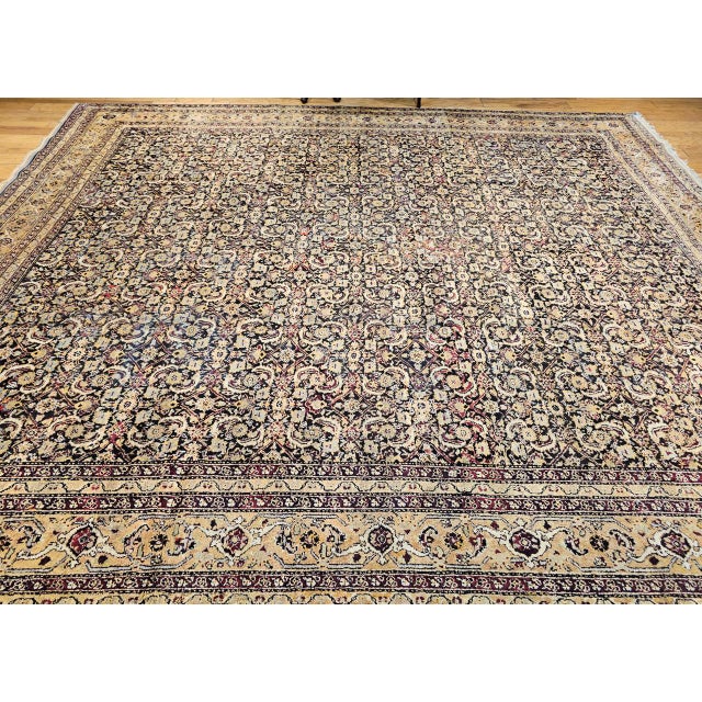 Late 19th Century Indian Agra Rug, Handwoven Wool Pile, Herati Design, 11' x 13' For Sale In Chicago - Image 6 of 17