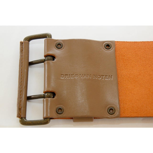 Dries Van Noten Oversized Wide Leather Waist Belt For Sale - Image 9 of 12