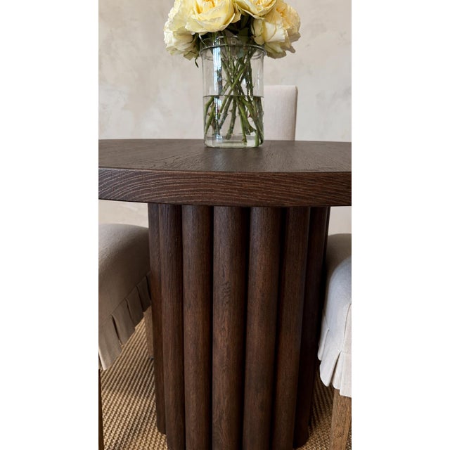 Lavene Dining Table in Oak Kona Finish 42" For Sale In Los Angeles - Image 6 of 10
