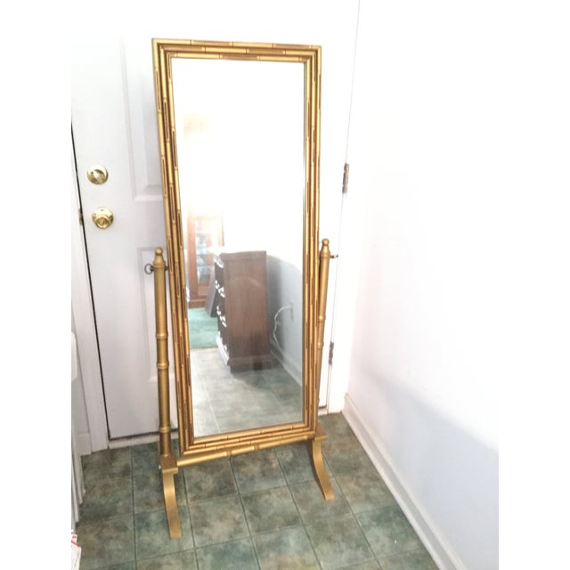 Full Length Gilded Frame Bamboo Mirror Chairish
