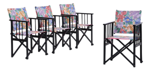Vintage Danish Directors Chairs from E. Hyllinge Møbler, 1980s, Set of 4
