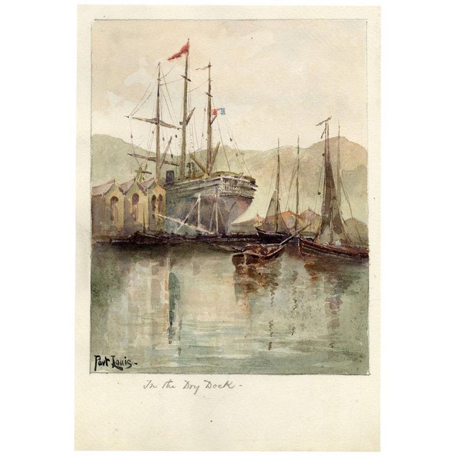 Whylock Pendavis, Port Louis Dry Dock, Mauritius, 1800s, Paper For Sale - Image 6 of 9