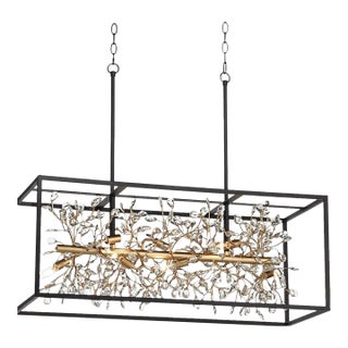 Possini Euro Contemporary Design Carrine Sand Black Gold Pendant Chandelier For Sale