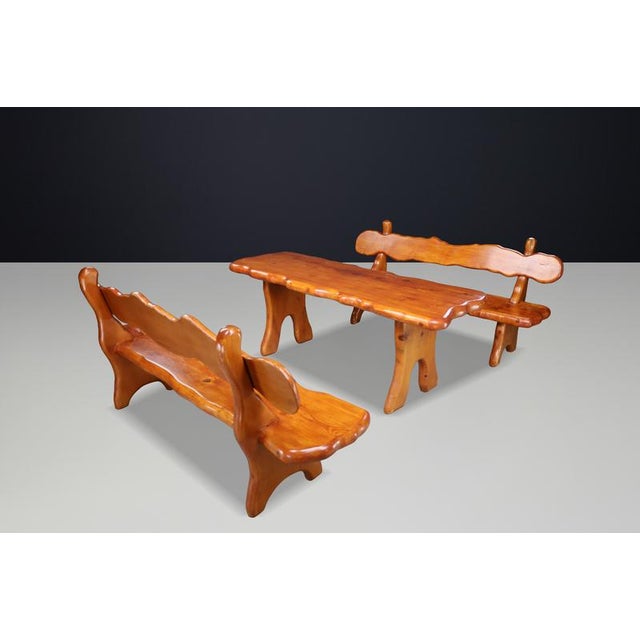 Alpine Sculptural Bench in Pine, France, 1970s For Sale - Image 14 of 16
