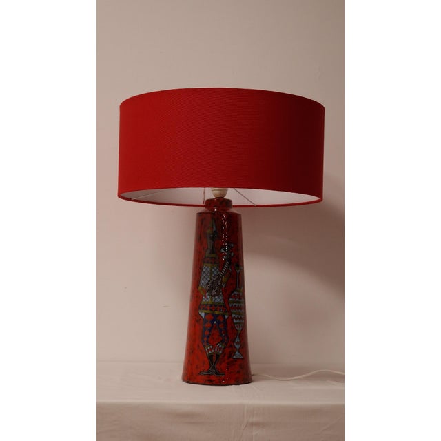 Glazed Ceramic Table Lamp from Cemas in Sesto Fiorentino, 1950s For Sale - Image 10 of 13