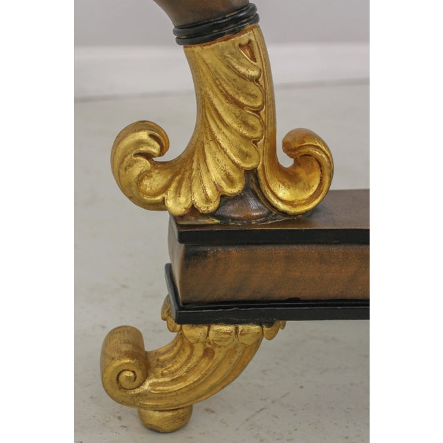 Gold French Regency Glass Top Round Dining Table W. Winged Female For Sale - Image 8 of 13