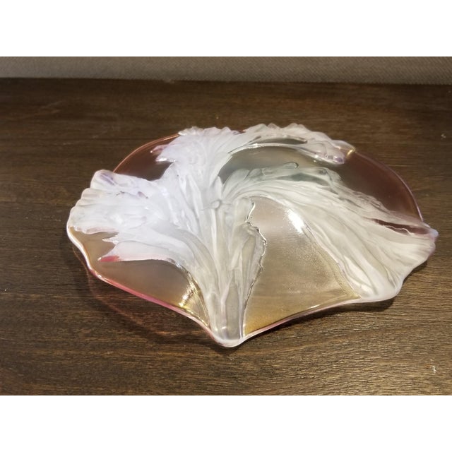 Savoir Vivre Artesia Nouveau Pink and Green Luster Crystal Dish For Sale - Image 11 of 12