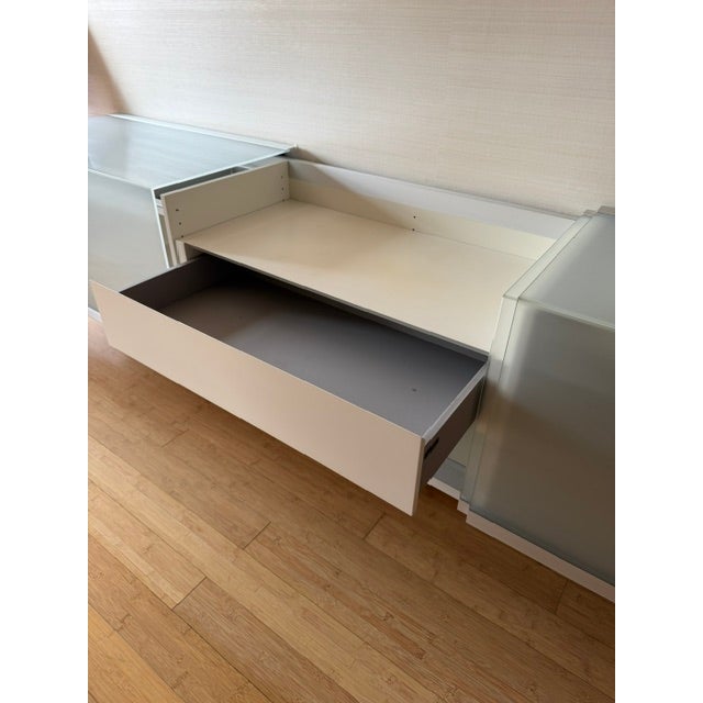 Rare Swiss Team-by-Wellis Glass Suspended Credenza For Sale In New York - Image 6 of 10