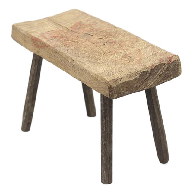 Antique Rustic Farmhouse Wabi Sabi Stool or Side Table For Sale