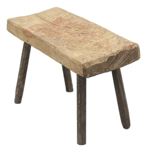 Antique Rustic Farmhouse Wabi Sabi Stool or Side Table