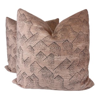 Lee Jofa "Brink" in Rose/Raisin 22" Pillows-A Pair For Sale