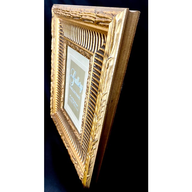 Late 20th Century Vintage Traditional Gold Toned Wood Reed & Leaf Hollywood Regency Style Crystal Art Gallery Frame 5 X 7. For Sale - Image 5 of 8