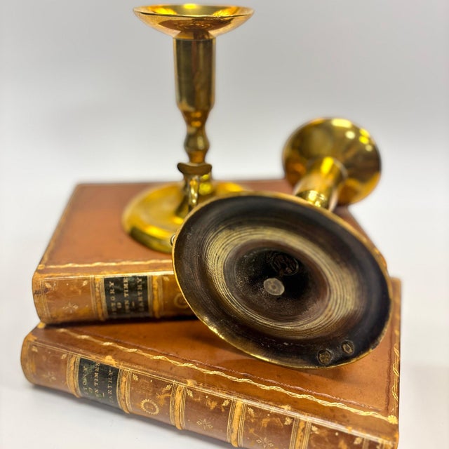 Pair of Victorian English Brass Chambersticks For Sale - Image 9 of 18