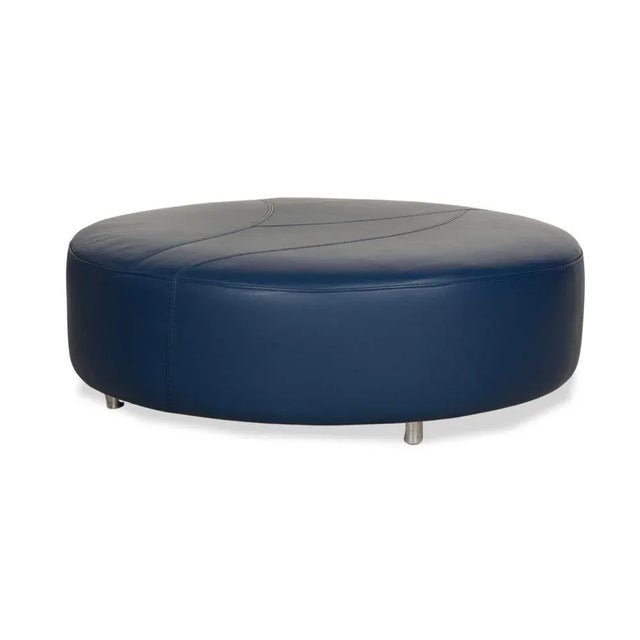 Tangram Ottoman in Blue Leather from Roche Bobois For Sale - Image 10 of 10