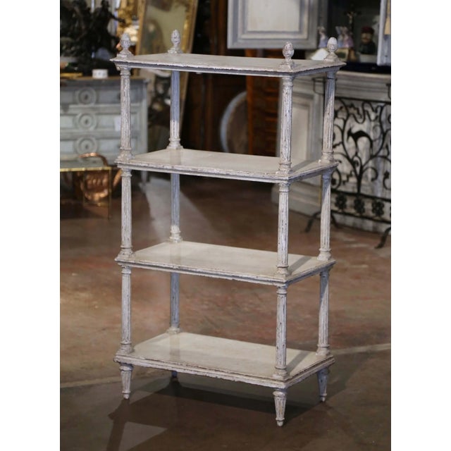 Late 19th Century 19th Century French Louis XVI Painted Oak Four-Tier Etagere For Sale - Image 5 of 9