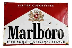 Vintage Marlboro Metal Sign, 1950s