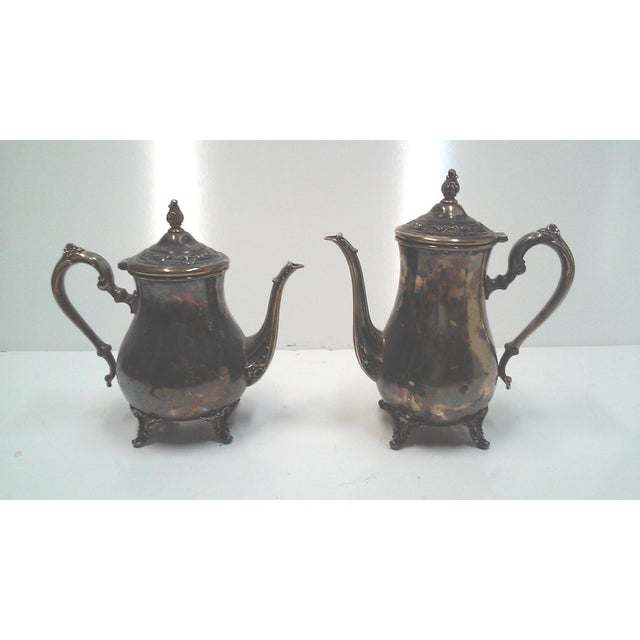 Rogers Silverplate Coffee and Tea Service & Tray - 5 Pieces For Sale - Image 9 of 11
