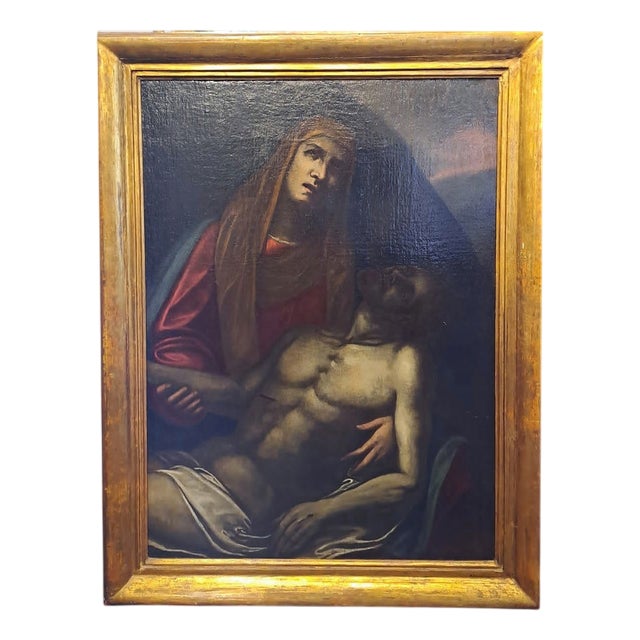 Circle of Luca Cambiaso, Deposition of Christ, 1500s, Oil on Canvas For Sale