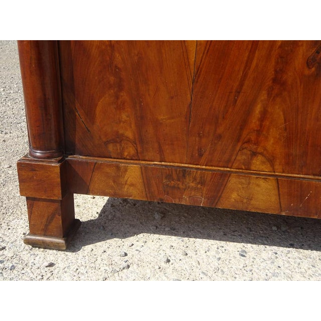 Brown Antique Sideboard with Diamond-Shaped Wood Marquetry Top For Sale - Image 8 of 18