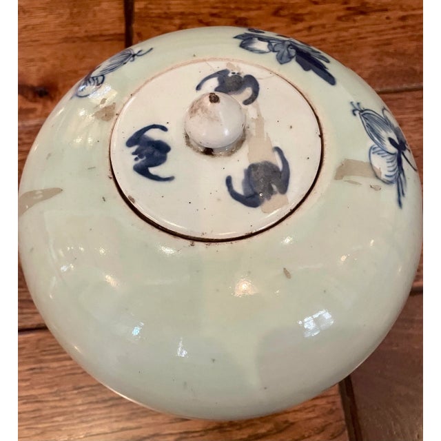 Late 19th Century Antique Chinese Blue & White Covered Ginger Jar / Porcelain Pot – Late Qing or Republic Period For Sale - Image 5 of 7