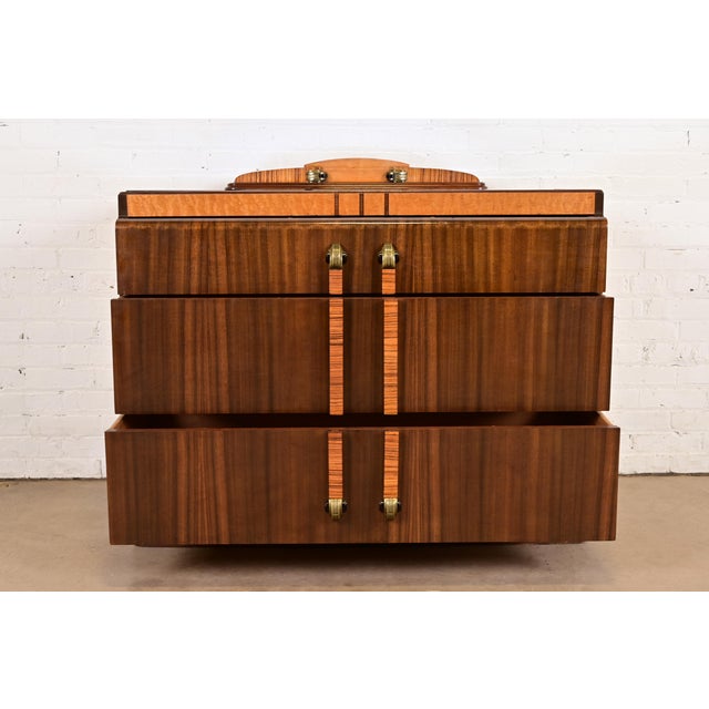Leo Jiranek for Grand Rapids Furniture Art Deco Walnut and Burl Wood Dresser, 1930s For Sale - Image 9 of 17