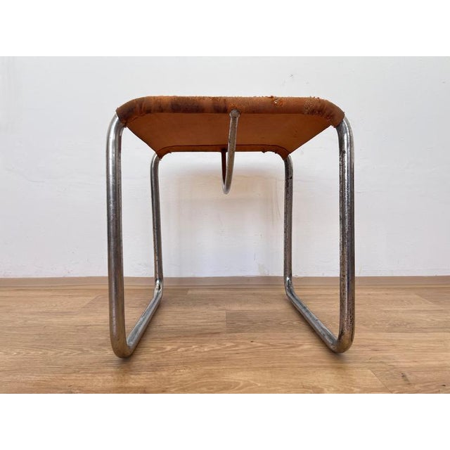 Bauhaus Bauhaus Tubular Chrome Steel Stool from Eisengarn, 1930 For Sale - Image 3 of 11