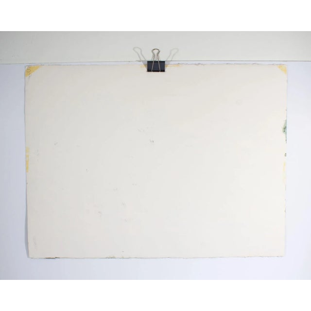 A watercolor painting by the American artist Sanford Brooks (1915-1994). This colorful work depicts a cityscape view from...