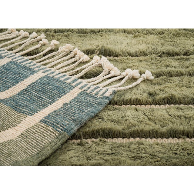 Contemporary Premium Hand-Knotted Moroccan Wool Rug | 9'1" X 6'11" | One of a Kind For Sale - Image 3 of 7