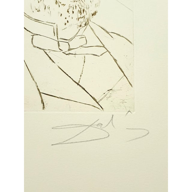 Salvador Dali - Louis Pasteur - Original Hand Signed Engraving 1970 For Sale - Image 4 of 8