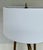 Original retail $1575, stylish Revelation Modern Antique Brass Wish Bone Tripod Floor Lamp, white fabric shade, showroom...
