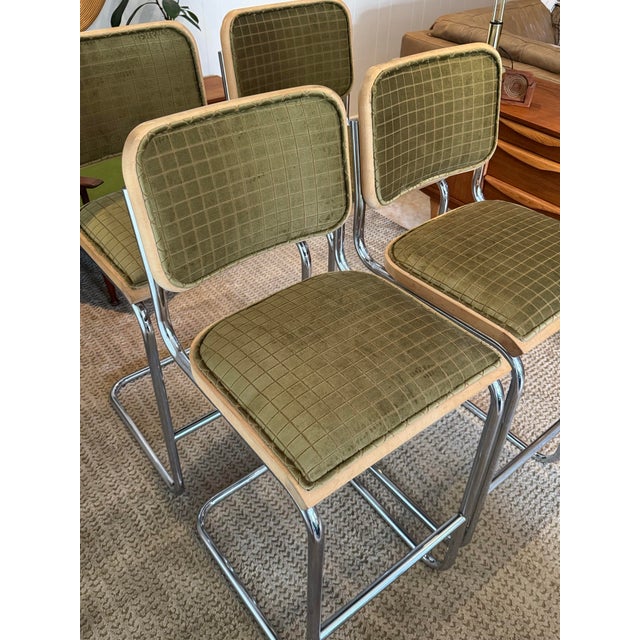 A Classic Set of 4 Cesca Style Barstools in the Style of Marcel Breuer, Circa 1970s–80s. For Sale - Image 11 of 12
