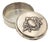 Cylindrical Silver Box with Reliefs For Sale