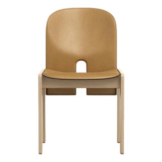 Model 121 Chair in Wood and Leather attributed to Afra & Tobia Scarpa For Sale