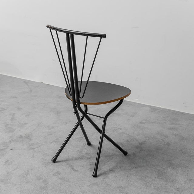 Wood Vintage Folding Chairs in Wood and Metal, 1970s, Set of 4 For Sale - Image 7 of 12